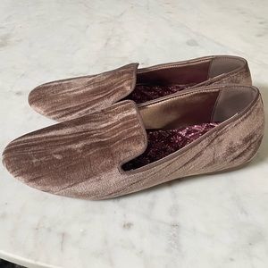 Birdies The Starling Moonstone Crushed Velvet Loafers